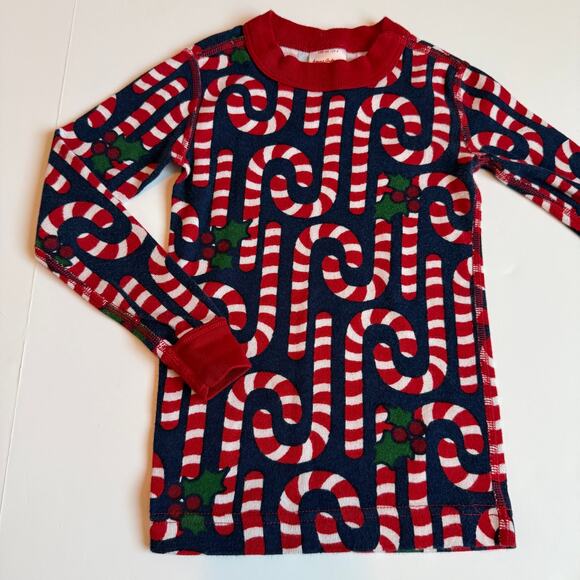 Hanna Andersson Candy Cane Long John Pajama Set 100cm 4 - Picture 3 of 14